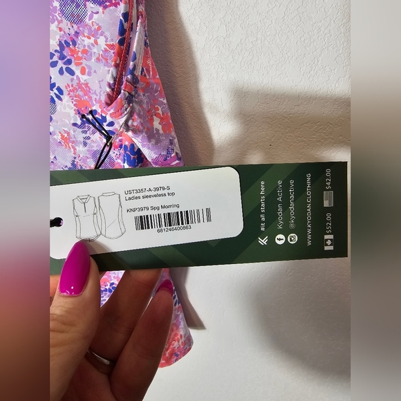 Kyodan Golf Floral Sleeveless Top UPF 50+ Women's Size P / Small NWT - Picture 4 of 9